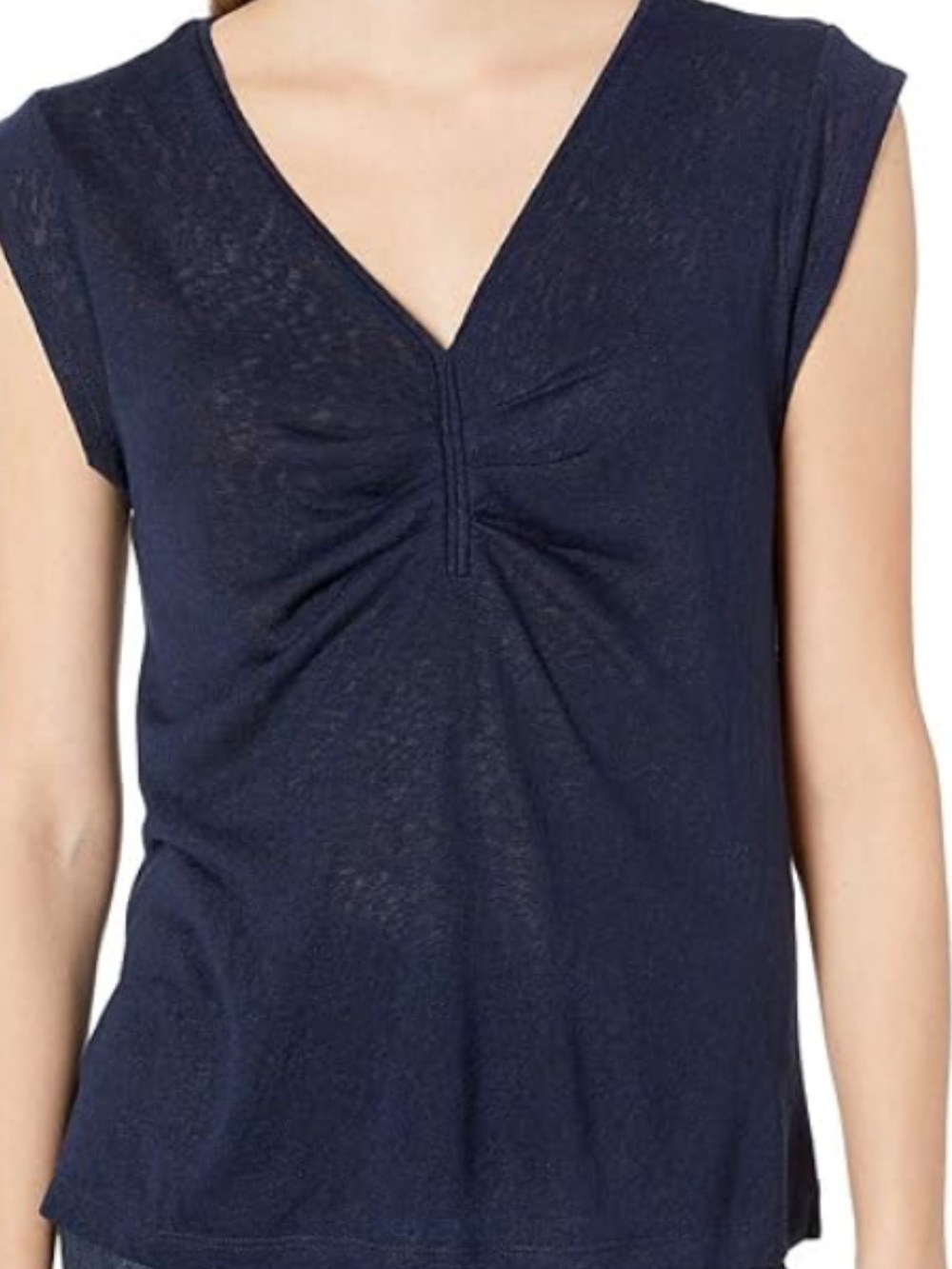 Classic Navy V-Neck Cap Sleeve Tank Top